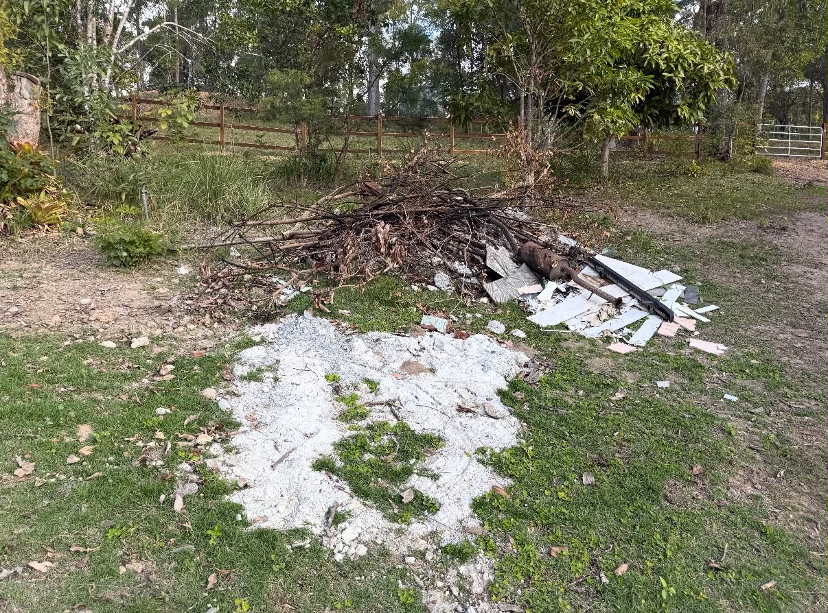 Pile of branches and building rubbish ready for removal